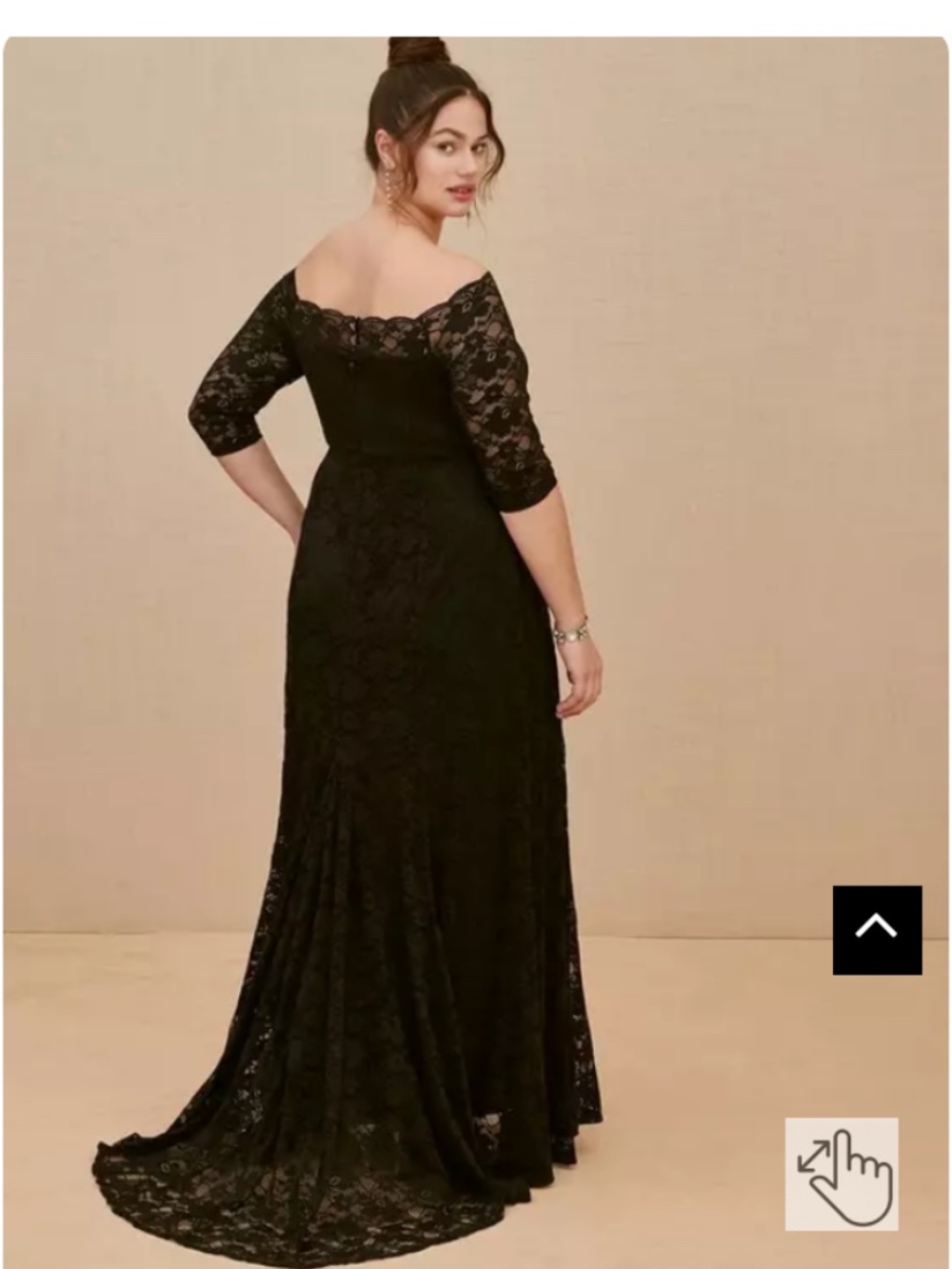 NWT Torrid Special Occasion Lace Off Shoulder Gown, Black, 12W